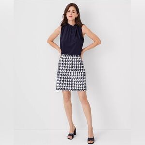Women’s Houndstooth Tweed Fringe A-Line Skirt